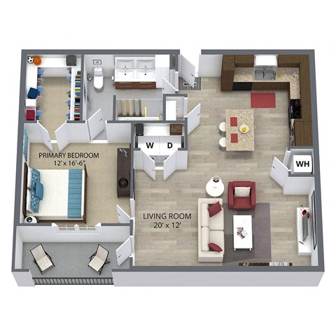 A6 Floor Plan at Aster Apartments, Ohio